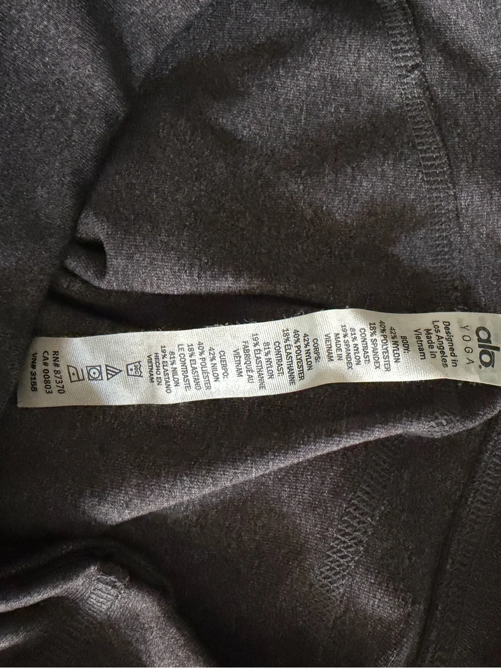 Alo Yoga Alosoft Shiela Colorblock Cropped Leggings Gray Pink White M EUC